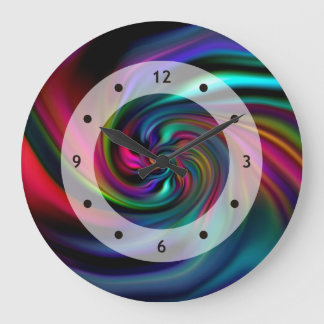 Abstract Background Spirals Soft I Large Clock