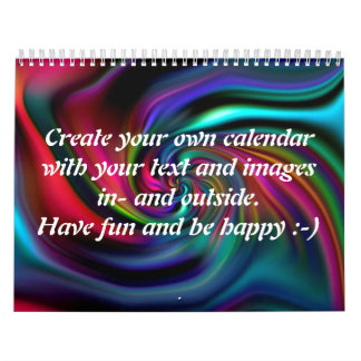 Abstract Background Spirals soft I + your text Calendar