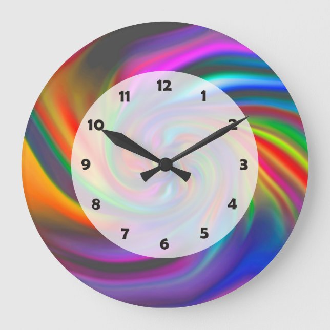 Abstract Background Spirals Soft II Large Clock (Front)