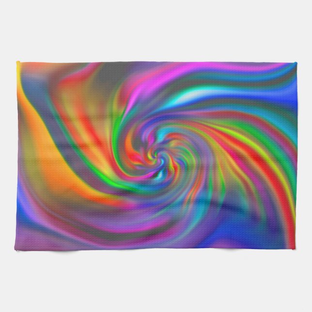 Abstract Background Spirals Soft II Tea Towel (Horizontal)