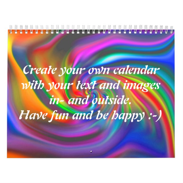 Abstract Background Spirals soft II + your text Calendar (Cover)