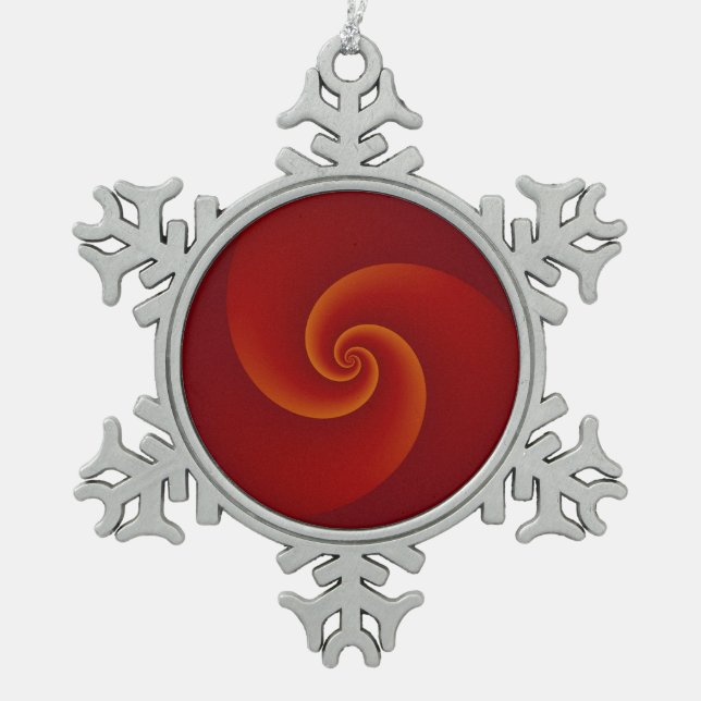 Abstract Background Spirals soft III Snowflake Pewter Christmas Ornament (Front)