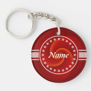 Abstract Background Spirals soft III + your text Key Ring