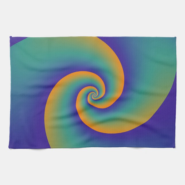 Abstract Background Spirals soft V Tea Towel (Horizontal)
