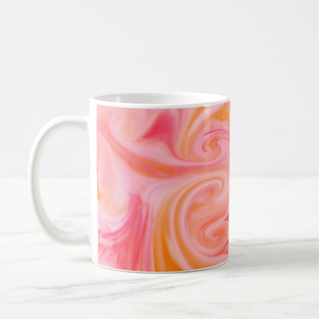 Abstract background texture of swirling or flowing coffee mug (Left)