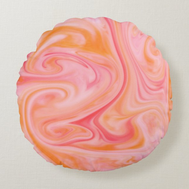 Abstract background texture of swirling or flowing round cushion (Front)