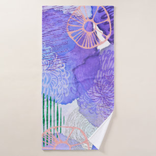 Abstract background watercolor bath towel