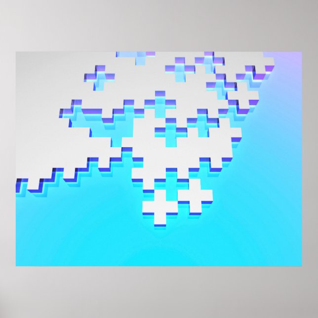 Abstract background with grey puzzle with pluses  poster (Front)