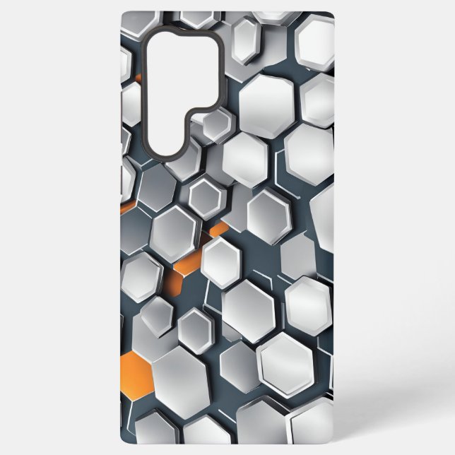 abstract background with hexagons samsung galaxy s22 ultra case (Back)