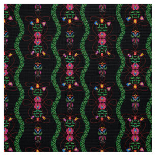 Abstract background with Hungarian folklore patter Fabric