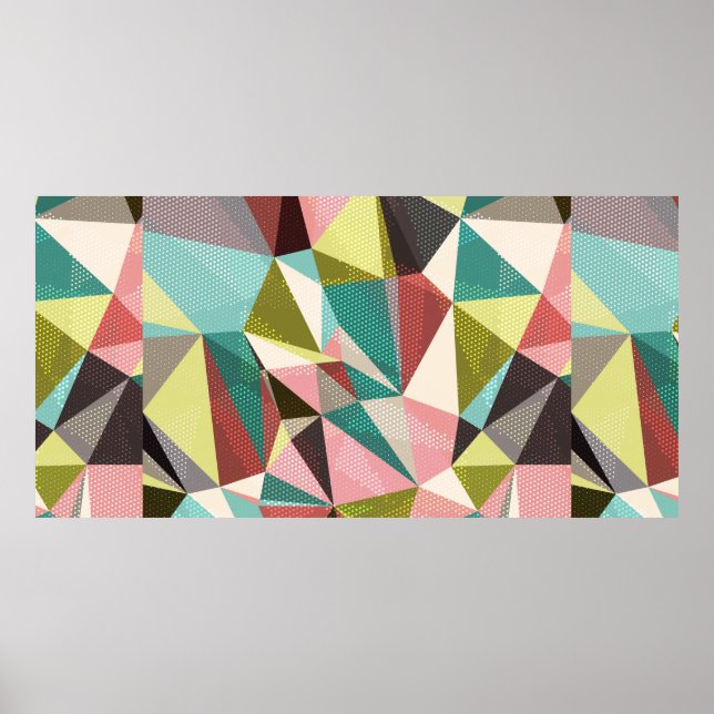 Abstract background with triangles and colorful ge poster (Front)