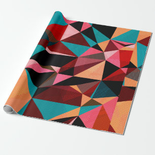 Abstract background with triangles and colourful g wrapping paper