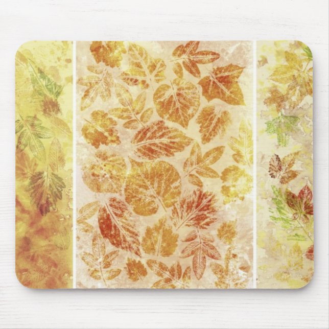 Abstract backgrounds, watercolor, leaves mouse pad (Front)