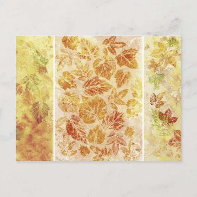 Abstract backgrounds, watercolor, leaves postcard (Front)