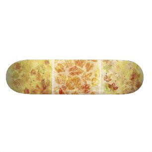 Abstract backgrounds, watercolor, leaves skateboard
