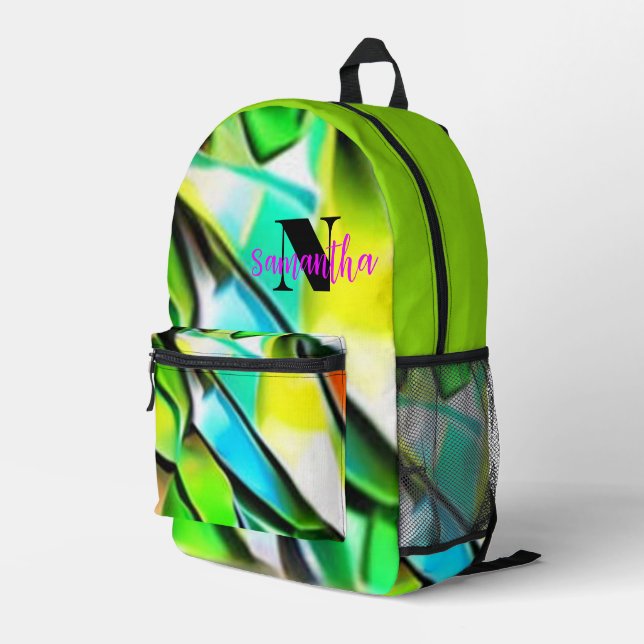Abstract Backpack - Colourful Custom Logo Design (Back Corner Right)