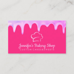 Abstract Bakery Pastry Chef Cream Dripping Business Card