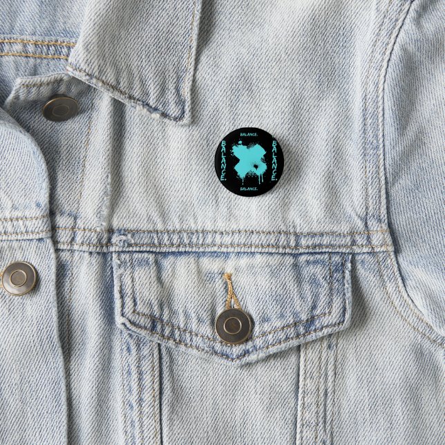 Abstract Balance Button Pin - Modern Cyberpunk  (In Situ)