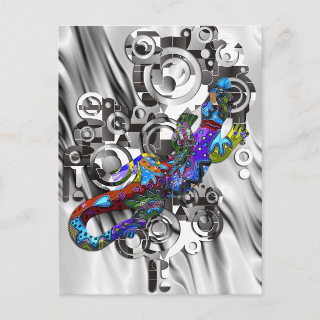 Abstract BALI Gecko Postcard (Front)