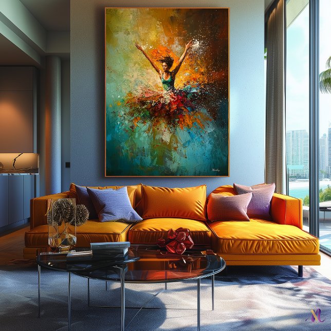 Abstract Ballerina Dance Art Canvas Print (Creator Uploaded)