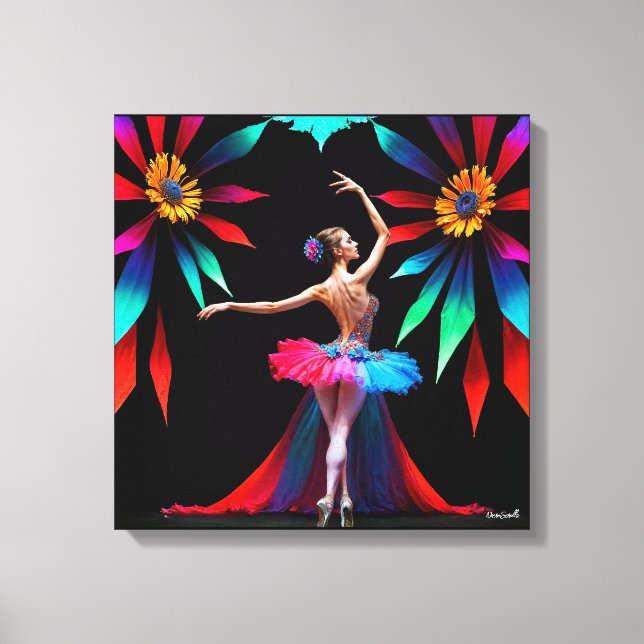 Abstract Ballet Dancer Art Canvas Print (Front)