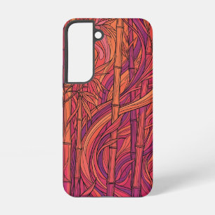 Abstract Bamboo Sunset Orange Line Samsung Cases