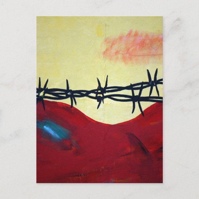 Abstract - barbed wire postcard (Front)
