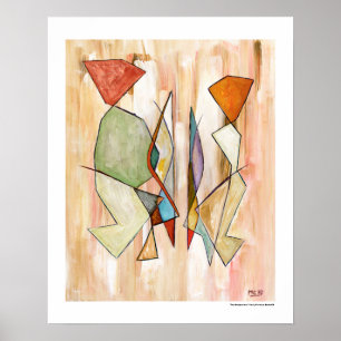 Abstract Barcelonian Couple 16 x 20 Fine Art Print