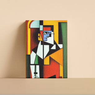 Abstract Bartender Cubist Canvas Print