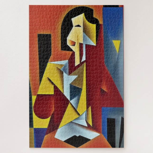 Abstract Bartender Cubist Jigsaw Puzzle (Vertical)