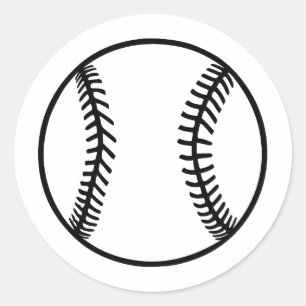 Abstract Baseball Art in BW Classic Round Sticker