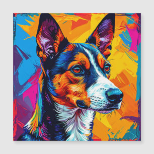 Abstract Basenji Dog Portrait