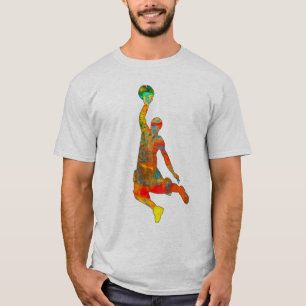 Abstract Basketball Player Jumping Shirt