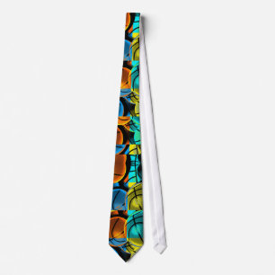 Abstract Basketballs Pattern Tie