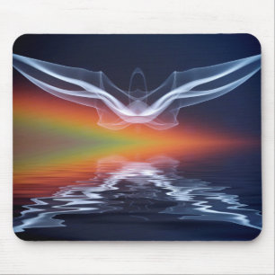 Abstract Bat Silhouette Mouse Pad