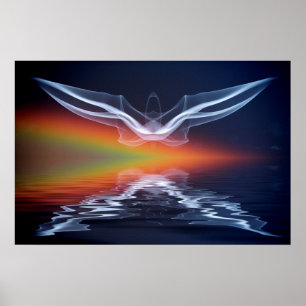 Abstract Bat Silhouette Poster