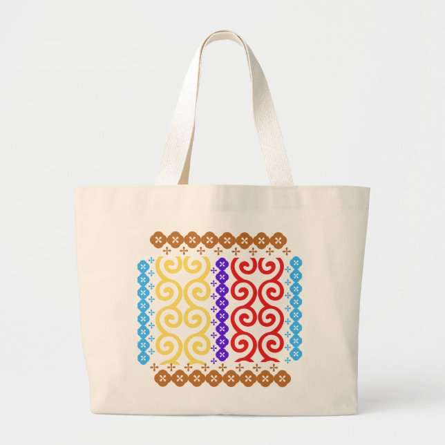 Abstract Batik3 Large Tote Bag (Front)