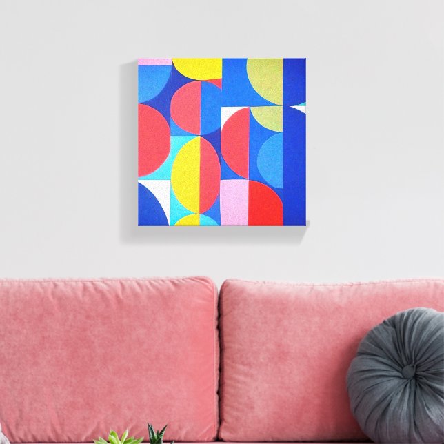 Abstract Bauhaus Geometric Art Canvas Print (Insitu(LivingRoom))