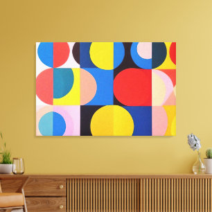 Abstract Bauhaus Geometric Art Canvas Print