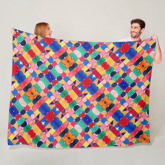 Abstract Bauhaus Geometric Art Fleece Blanket