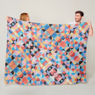 Abstract Bauhaus Geometric Art Fleece Blanket