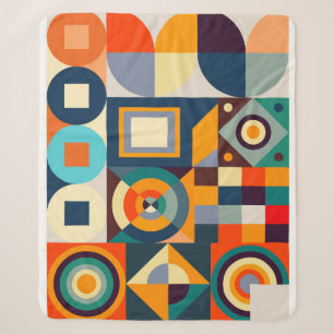 Abstract Bauhaus geometric pattern Sherpa Blanket