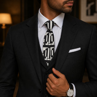 Abstract Bauhaus Pattern Tie