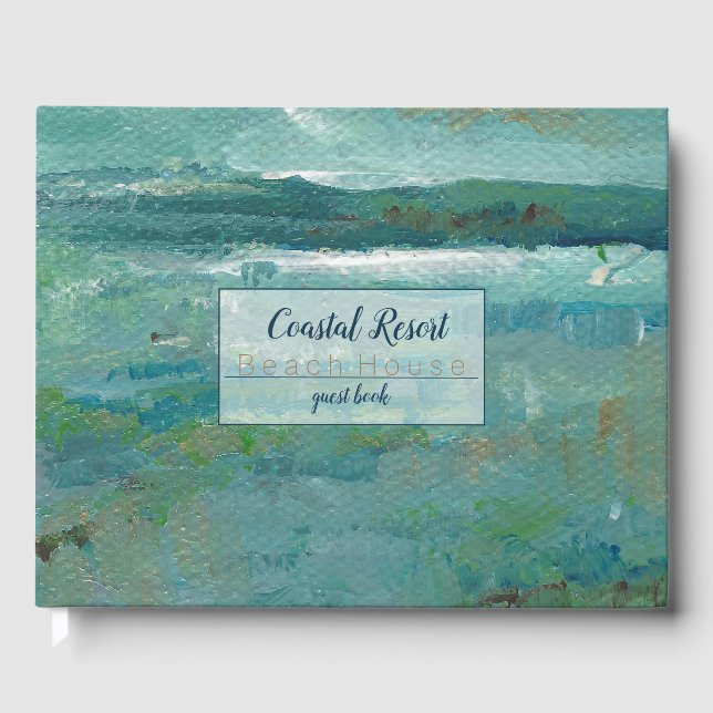 Abstract Beach Art Vacation Rental Guest Book (Front)