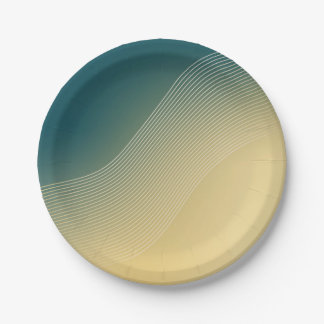 abstract beach background with sand and ocean paper plate