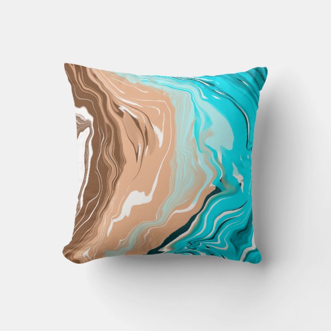 Abstract Beach Fluid Art Cushion (Front)