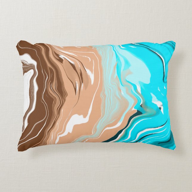 Abstract Beach Fluid Art Decorative Cushion (Front)