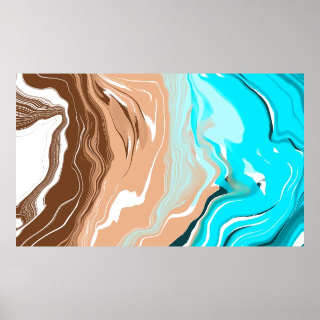 Abstract Beach Fluid Art   Poster (Front)