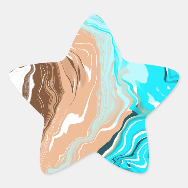 Abstract Beach Fluid Art   Star Sticker (Front)