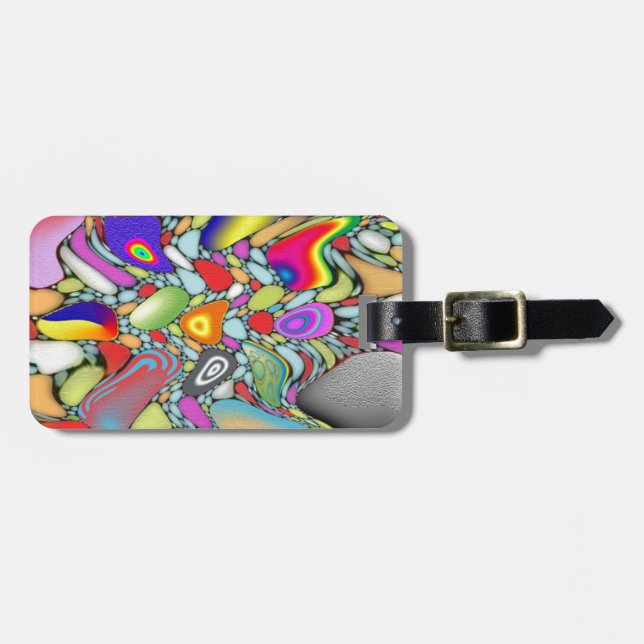 Abstract Beach Pebbles Luggage Tag (Front Horizontal)
